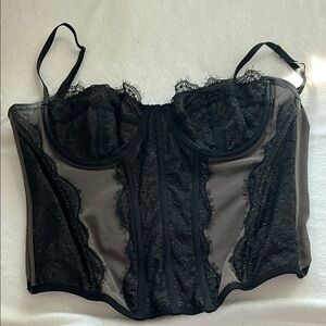 Urban Outfitters “out from under”Black Lace adjustable corset top size large